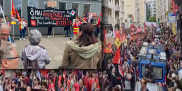 6000 manifestants à Lyon en dépit de l&rsquo;interdiction de manifester pour défendre les conquêtes de la Résistance, à Paris commémoration en hommage aux combattants vainqueurs du nazisme.