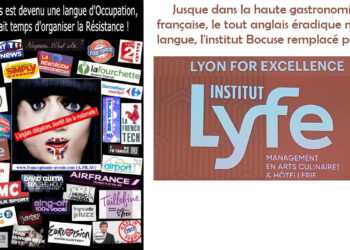 L’entreprise d’élimination de la langue française jusque dans les assiettes du chef Bocuse.