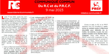 Communiqué commun du Rassemblement communiste (RC) et du Pôle de Renaissance Communiste en France