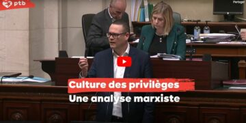 Devant les députés, le président du PTB dénonce les mécanismes qui lient les députés bourgeois à l&rsquo;oligarchie.