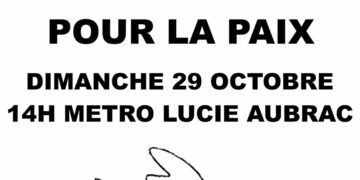 Rassemblement pour la paix – 29 octobre 2023, 14h, Bagneux