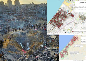 Bombardements israéliens : le quart de la bande de Gaza en ruine, Gaza ville détruite, un demi-million de palestiniens frappés : les cartes des destructions et du massacre