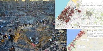Bombardements israéliens : le quart de la bande de Gaza en ruine, Gaza ville détruite, un demi-million de palestiniens frappés : les cartes des destructions et du massacre