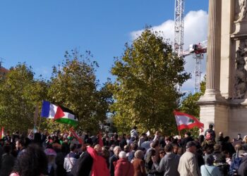 A Marseille, Foued explique pourquoi pour manifester sa solidarité avec la Palestine, il porte le drapeau français.