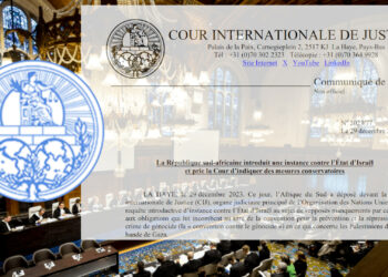 Cour Internationale de Justice de l’ONU : l’Afrique du Sud dépose une instance contre Israël au regard de la convention pour la prévention et la répression du crime de génocide.