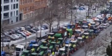 Allemagne : les tanks de l&rsquo;UE OTAN contre les tracteurs des agriculteurs.