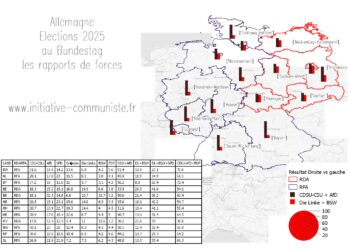Élections en Allemagne : euro-extrême droitisation guerrière à l’Ouest mais levée populaire pour la paix et contre le fascisme à l’Est et dans les villes ouvrières. Les #cartes.
