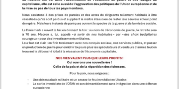 QUE MAUDITE SOIT LA GUERRE, CONSTRUISONS LA PAIX : l&rsquo;appel à l&rsquo;action le 27 mars de la CGT 13