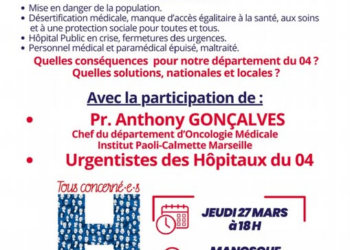 Urgence santé 04 lance l’alerte aux populations et aux élus et invite à l’action à Manosque