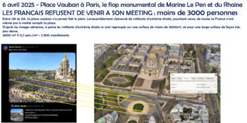 Flop des Le Pen et RN condamnés et rejetés par la France populaire qui préfère cinq fois plus le rassemblement antifasciste et antiraciste.
