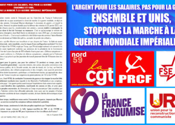 APPEL : L&rsquo;argent pour les salaires pas pour la guerre : ensemble et unis, stoppons la marche à la guerre mondiale impérialiste [CGT 59, PRCF, LFI, FSE, URC]