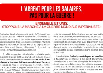 ENSEMBLE ET UNIS,STOPPONS LA MARCHE À LA GUERRE MONDIALE IMPÉRIALISTE ! [CGT PRCF LFI URC FSE AFPS 59 – France Cuba Lille JC du Nord Union Etudiante Lille]