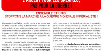 ENSEMBLE ET UNIS,STOPPONS LA MARCHE À LA GUERRE MONDIALE IMPÉRIALISTE ! [CGT PRCF LFI URC FSE AFPS 59 – France Cuba Lille JC du Nord Union Etudiante Lille]