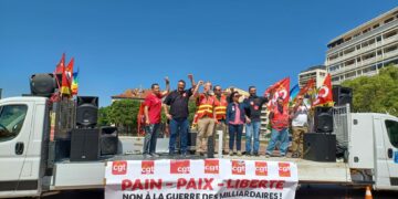 A Toulon, la CGT à l&rsquo;offensive pour la paix devant l&rsquo;arsenal dénonce l&rsquo;économie de guerre de l&rsquo;UE et de l&rsquo;OTAN